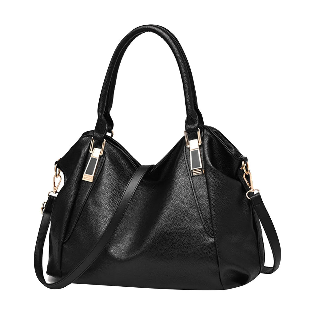 Women'S Fashion Soft Leather Handbag Classic Temperamental Large Capacity Top-Handle Bags Daily One Shoulder Crossbody Bag