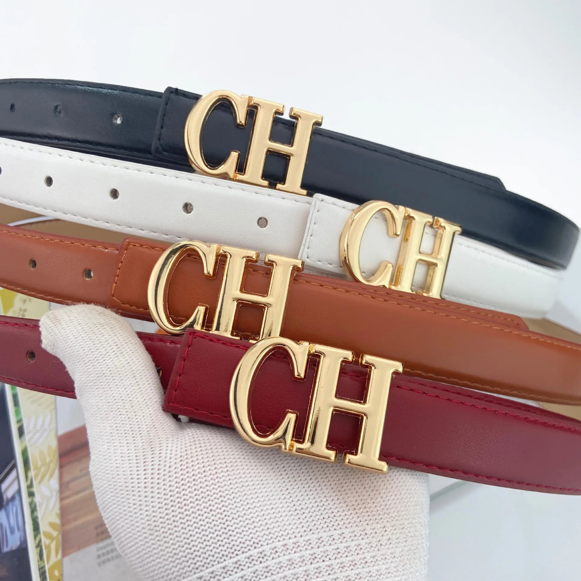 Luxury Brand Leather Belt for Women Designer Alloy Buckle Waist Strap Female Jeans Trouser Dress Waistband