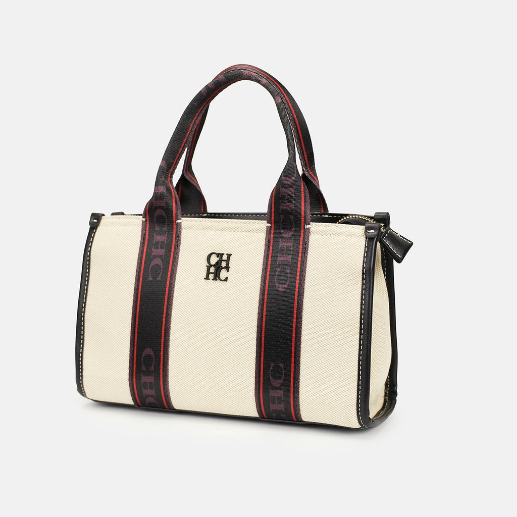 Classic Letter Canvas Tote Bag – Soft Casual Shoulder Handbag for Women in Black & Coffee