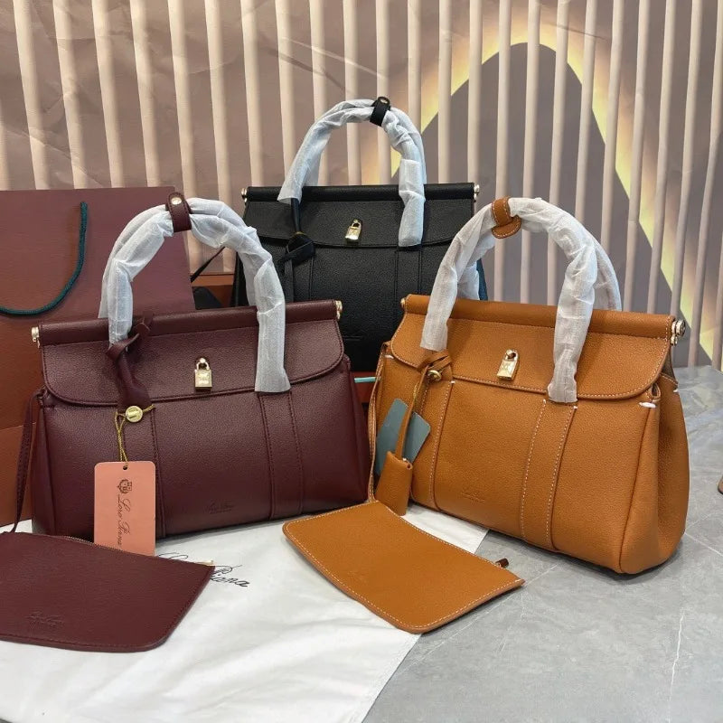 Leather Canvas Large Capacity Tote Bag – Versatile Commuter Messenger Handbag for Women in 9 Colors