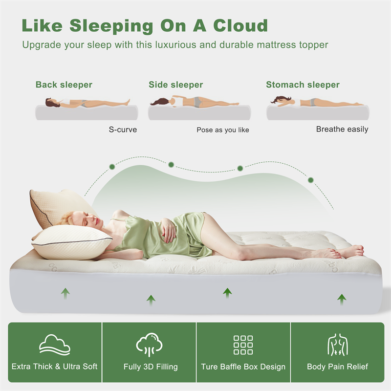 CloudSoft Bamboo Mattress Topper