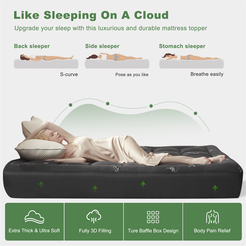CloudSoft Bamboo Mattress Topper